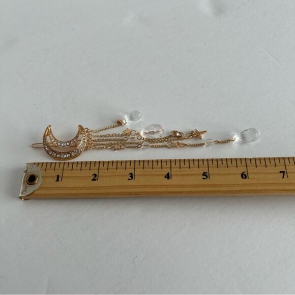Barrette Star Moon Hair Clip - Gold Color. Size: OS. NIB. (1776) - Picture 7 of 10